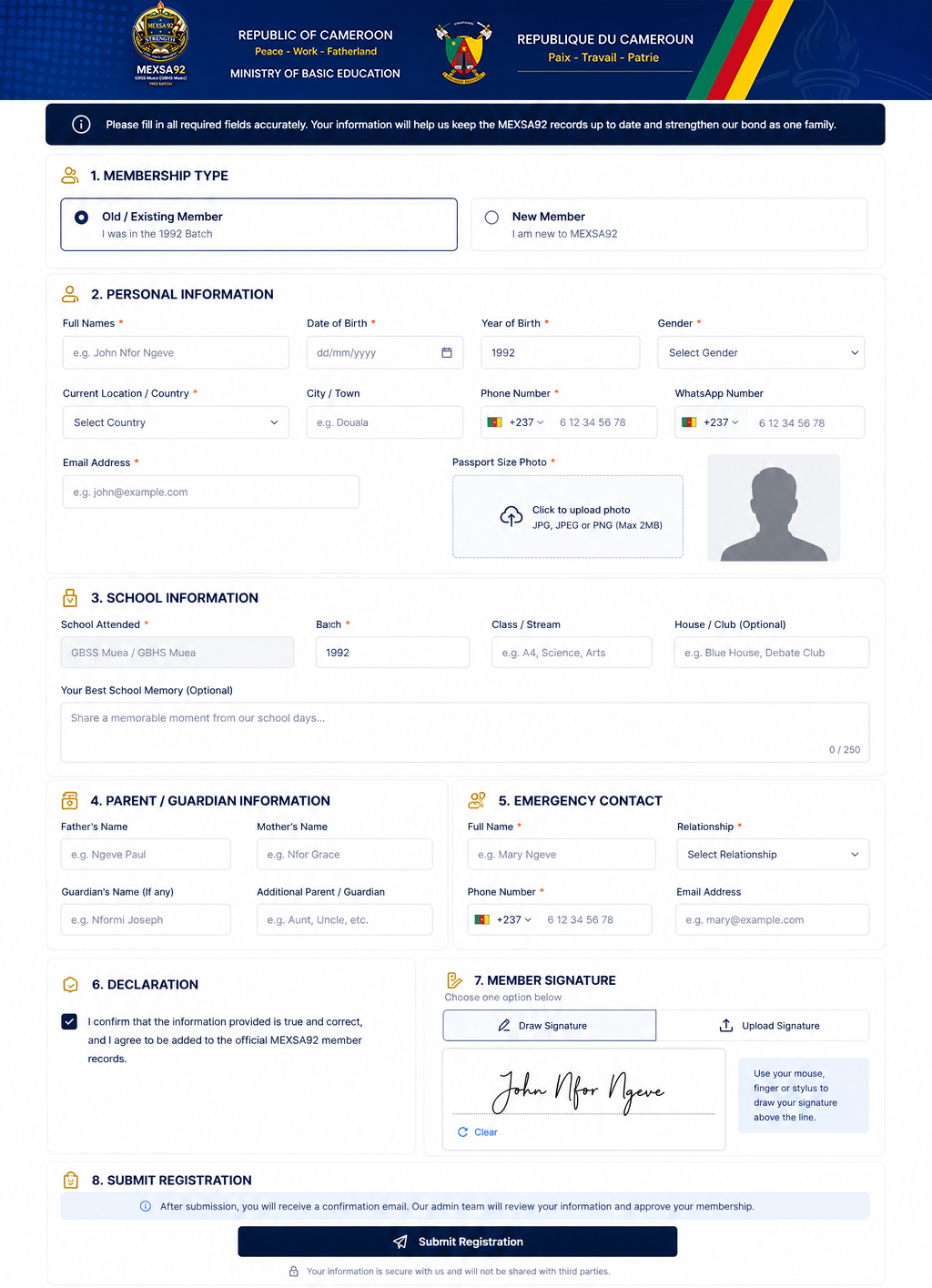 Member Registration Form